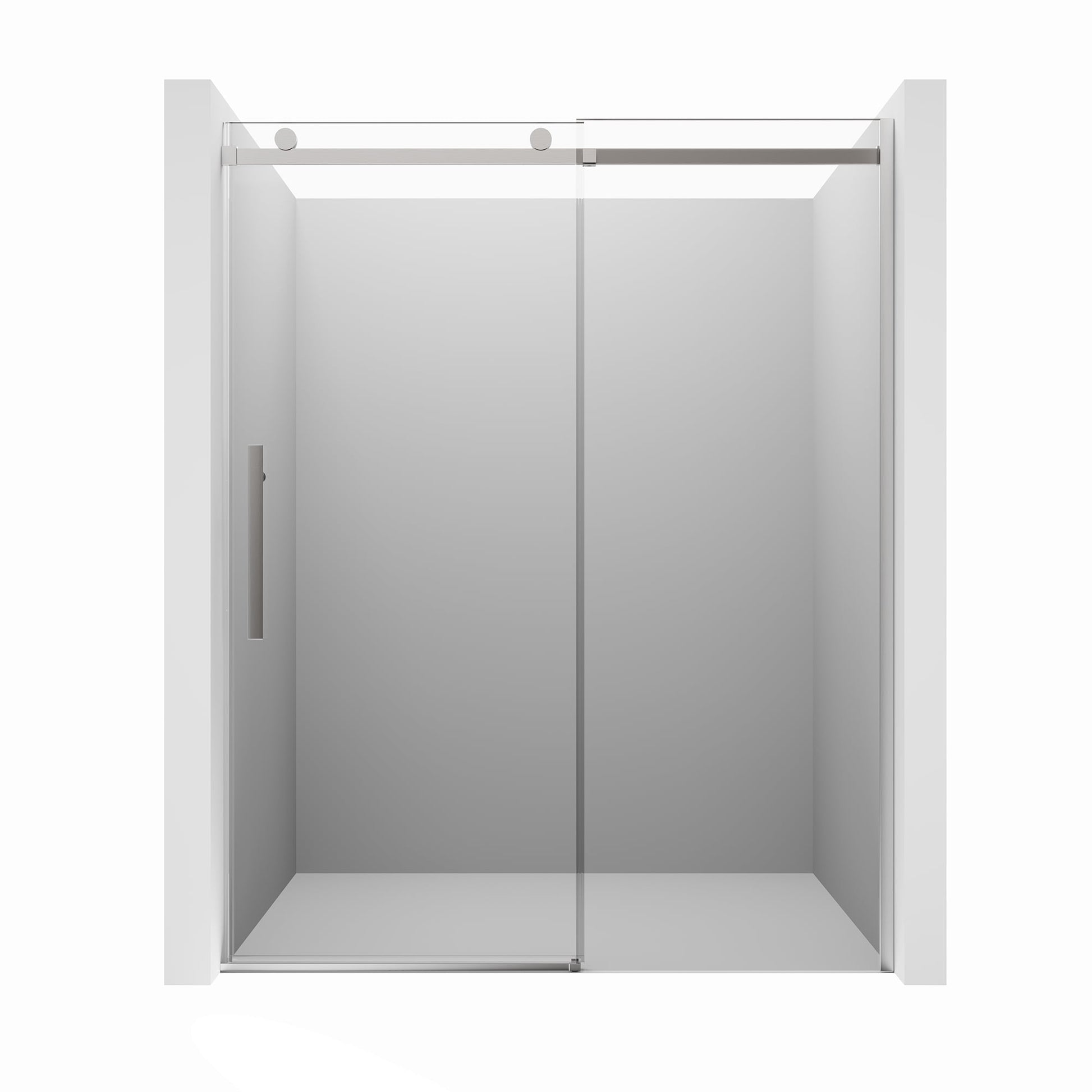 CASAINC 60" x 76" Frameless Sliding Shower Door with Soft Close, 10 mm Clear Tempered Glass, Brushed Nickel
