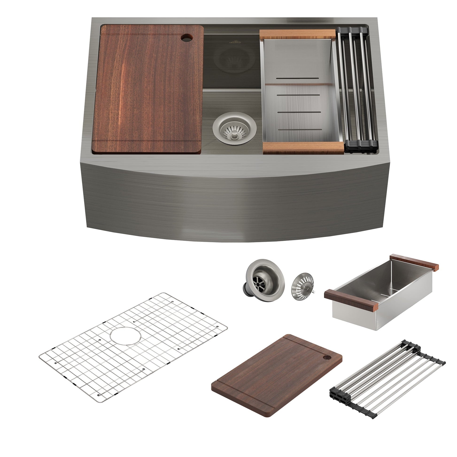CASAINC 36" Stainless Steel Single Bowl Farmhouse Apron Workstation Kitchen Sink with Included Accessories