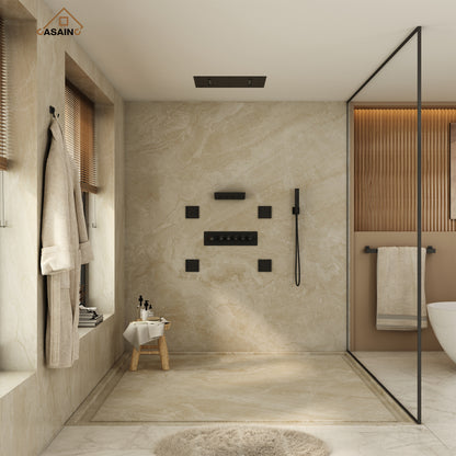 CASAINC 23 Inches Ceiling Mounted Shower System & 4 Body Jets