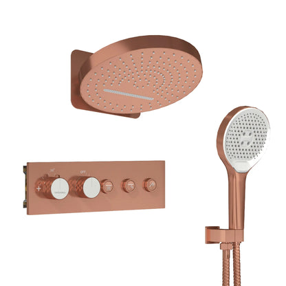 CASAINC 16 Inches Wall Mounted Round Luxury Shower System with 3 Mode Handheld Spray