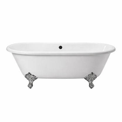 66" Enameled Cast Iron Clawfoot Freestanding Bathtub