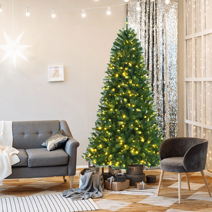 7Ft Pre-Lit Hinged Christmas Tree W/ Remote Control & 9 Lighting Modes