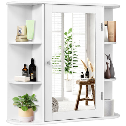 Multipurpose Mount Wall Surface Bathroom Storage Cabinet Mirror Black