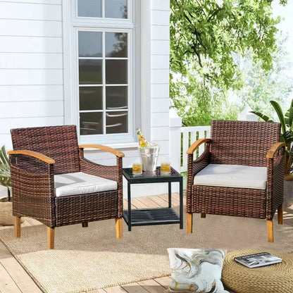 3 Piece Outdoor Patio Furniture Set Outdoor Furniture Set with Table outside Lawn Patio Chairs Set of 2 Patio Conversation Sets