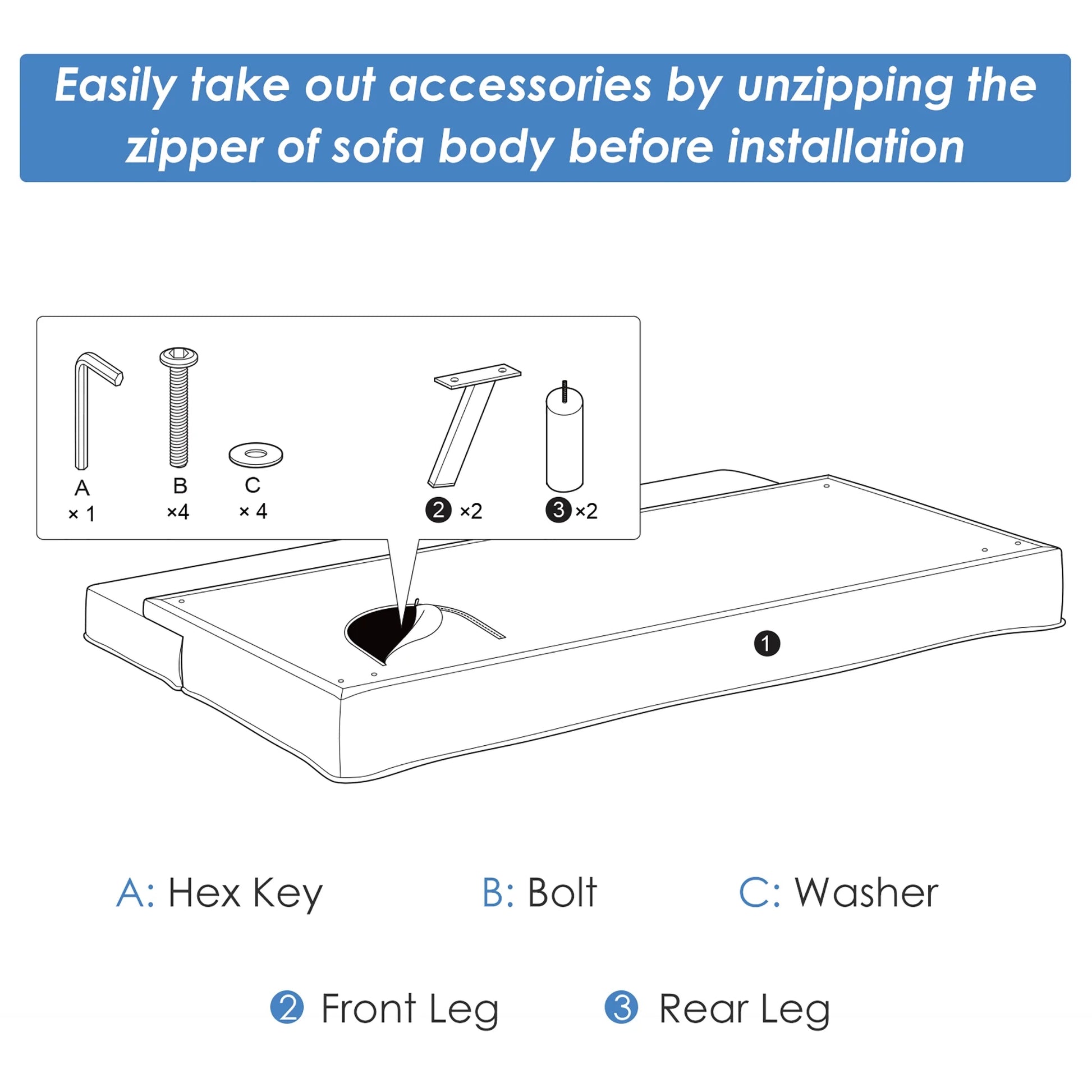 Convertible Futon Sofa Bed Adjustable Sleeper with Stainless Steel Legs