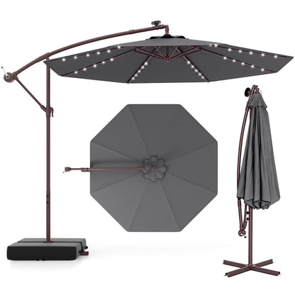 98.40" Navy Cantilever Patio Umbrella, Base-Included