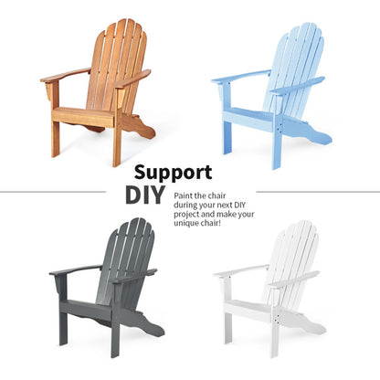 Acacia Wood Outdoor Adirondack Chair with Ergonomic Design