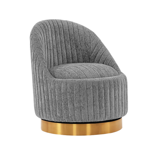 Leela Swivel Chenille Lounge Chair