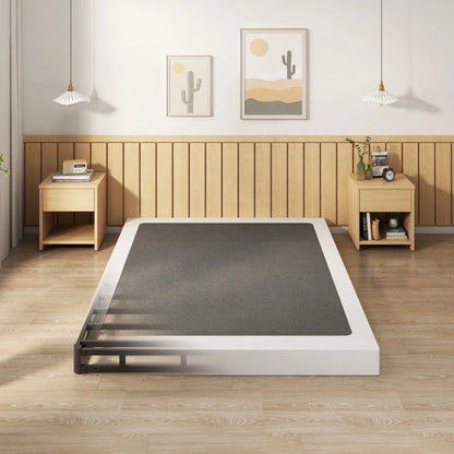 4 Inch Twin Box Spring Heavy Duty Metal Mattress Foundation Bed Base with Fabric Cover, Easy Assembly
