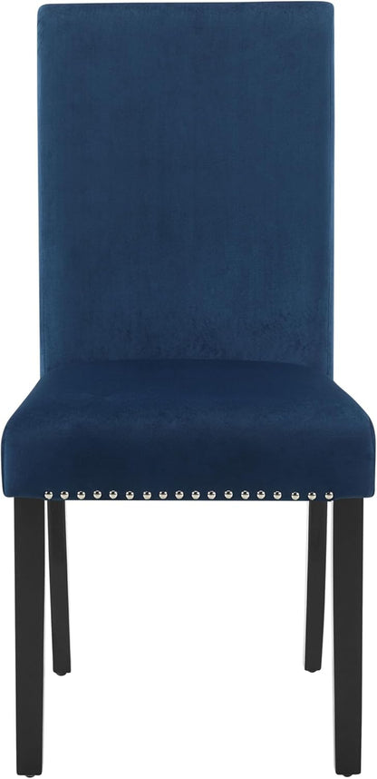 Celeste Blue Velvet Upholstered Dining Chair, Set of 2