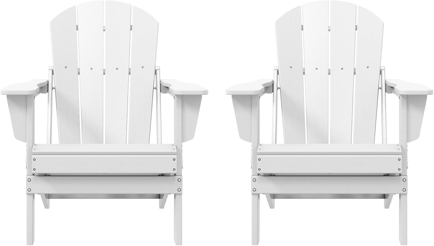 Westin Outdoors Laguna WO Home Furniture Adirondack Chair 2 PCS Set Outdoor Folding Patio Chair for Bon Fire Pit Garden Lawn Backyard Lounging Relaxing (White)