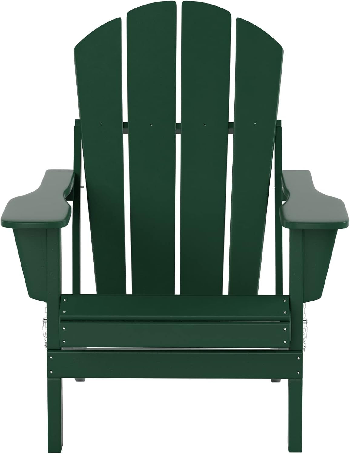 WO Home Furniture Adirondack Chair Table Set of 2 PCS Outdoor Folding Chair W Side Table Weather/Uv Resistant for Lawn, Garden, Bon Fire, Balcony (Dark Green)