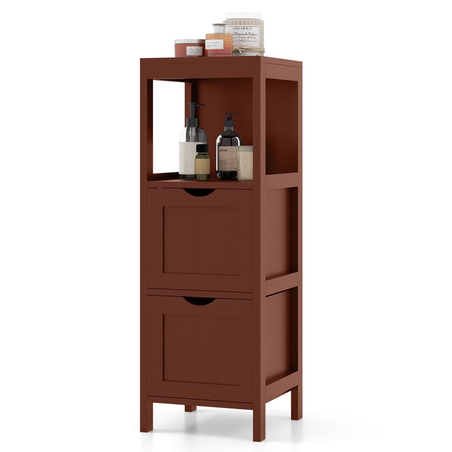 Floor Cabinet Multifunction Bathroom Storage Organizer Rack W/2 Drawers