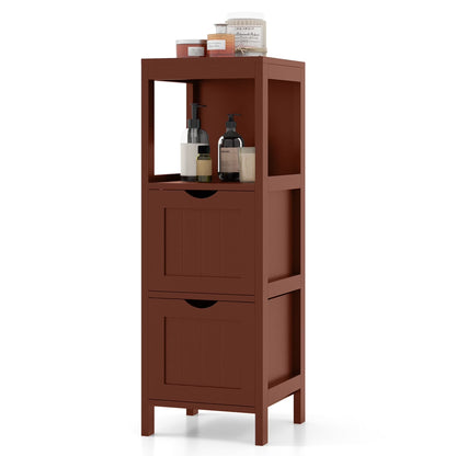 Floor Cabinet Multifunction Bathroom Storage Organizer Rack W/2 Drawers
