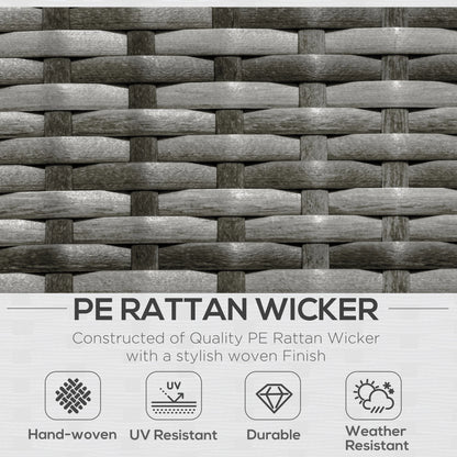6 Pieces Patio Furniture Sets Outdoor Wicker All Weather PE Rattan Sectional Sofa Set with Ottoman, Cushions & Tempered Glass Desktop, Gray