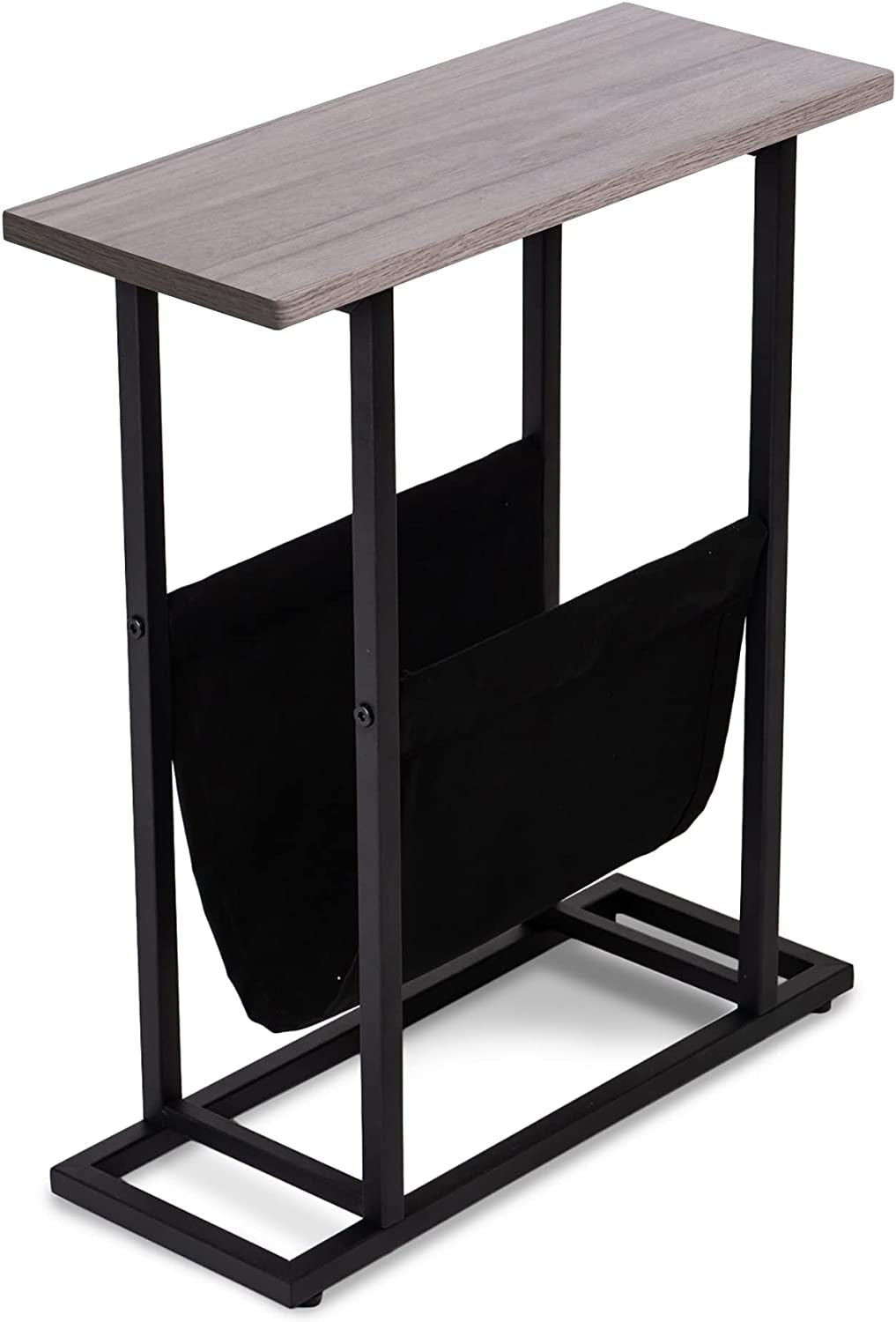 Side Table, Industrial End Table, Vintage Bedside Table with Sturdy Metal Frame for Living Room, Bedroom & Small Spaces, Easy Assembly, Modern,Black