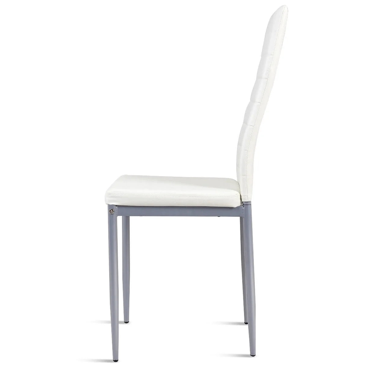 Set of 4 PU Leather Dining Side Chairs Elegant Design Home Furniture White