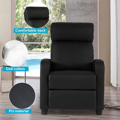 Recliner Chair for Adults Sofa Chair Recliner Massage Recliner Chair Ergonomic Lounge with Remote Control Gaming Recliner Chair Soft Reading Chair Living Room Chair Single Theater Seating Chair, Black