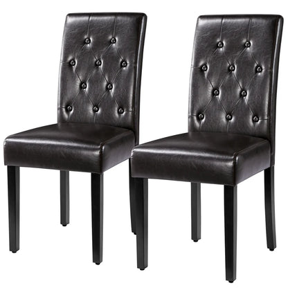 2Pcs Upholstered Parson Dining Chair High Back, Blue