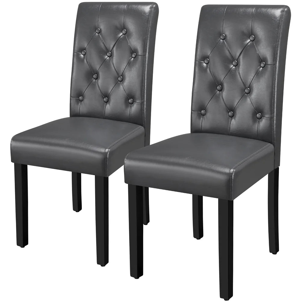 2Pcs Upholstered Parson Dining Chair High Back, Blue
