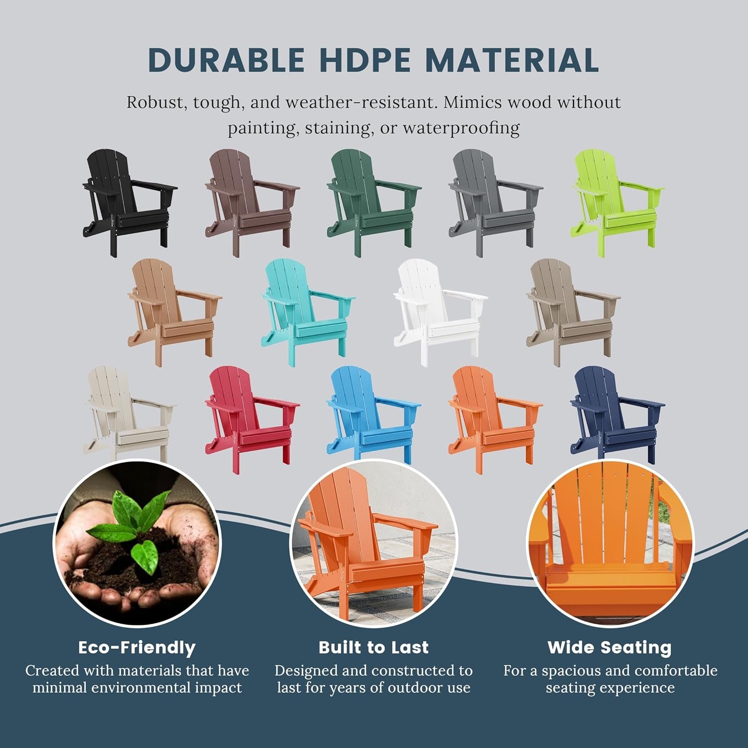 Westin Outdoors Laguna WO Home Furniture Adirondack Chair 2 PCS Set Outdoor Folding Patio Chair for Bon Fire Pit Garden Lawn Backyard Lounging Relaxing (Orange)