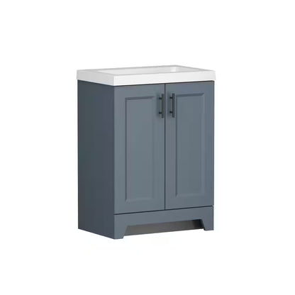 Brindle 24.5 In. W X 16.25 In. D X 33.8 In. H Single Sink Bath Vanity in Steel Blue with White Cultured Marble Top