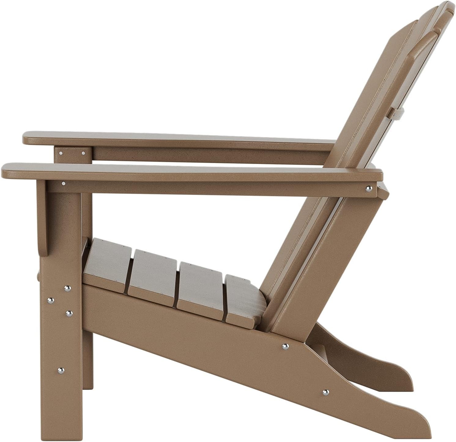 WO Home Furniture Set of 2Pcs HDPE Adirondack Chairs, Traditional Loungers, Retro Poly Seat, All Weather Resistant for Patio, Outdoor, Balcony, Backyard, Lawn, Patio, Pool, Deck, Weathered Wood