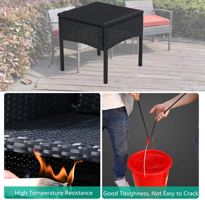 Outdoor Furniture 3 Piece Patio Set Balcony Furniture Outdoor Bistro Set Wicker Chair for Balcony Backyard Porch with Table and Cushions Red