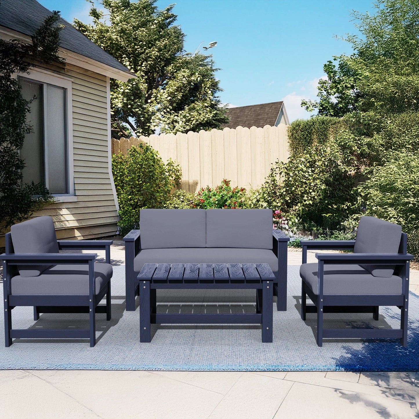 Patio Furniture Sets on Sale, 2 Pieces Patio Chairs W/ Cushions, Gray