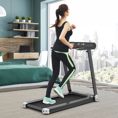 Electric Folding Treadmill Portable Cardio Running Machine W/ APP Control Silver
