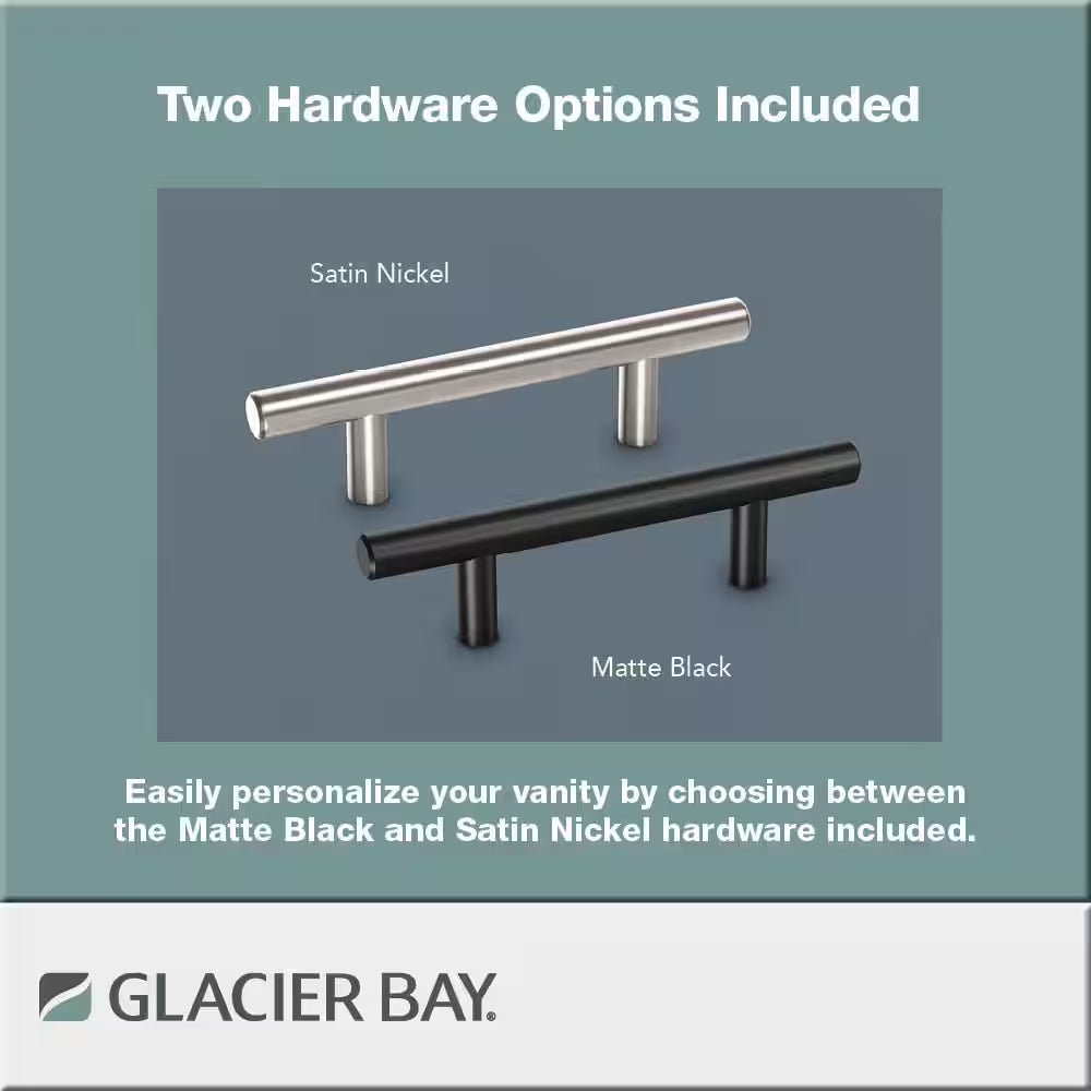 Brindle 24.5 In. W X 16.25 In. D X 33.8 In. H Single Sink Bath Vanity in Steel Blue with White Cultured Marble Top