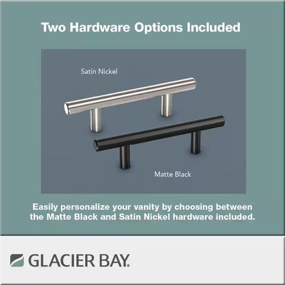 Brindle 24.5 In. W X 16.25 In. D X 33.8 In. H Single Sink Bath Vanity in Steel Blue with White Cultured Marble Top