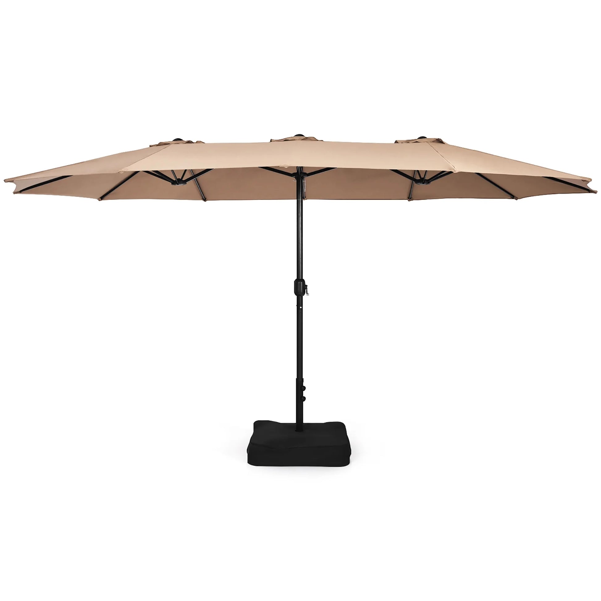 96" Coffee Rectangle Market Patio Umbrellas, Water-Resistant