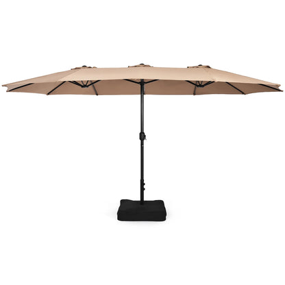96" Coffee Rectangle Market Patio Umbrellas, Water-Resistant