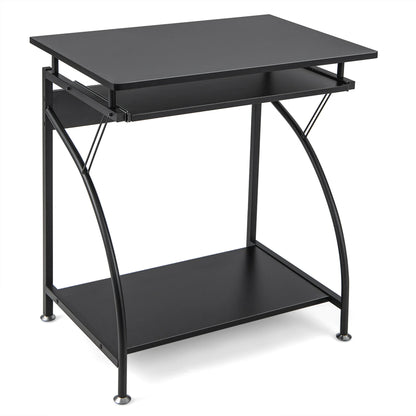 27.5" Laptop Table Computer Desk for Small Spaces with Pull-Out Keyboard Tray