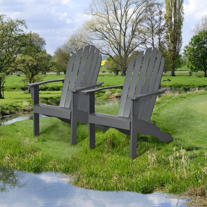 Acacia Wood Outdoor Adirondack Chair with Ergonomic Design