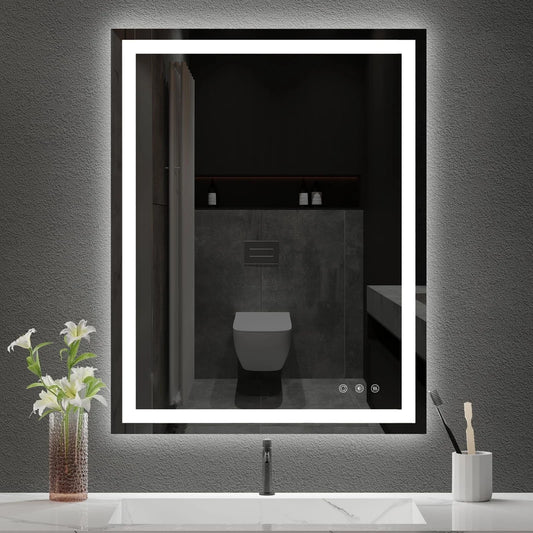 28" X 36" Anti-Fog LED Bathroom Mirror with Lights, 3 Colors Dimmable, Memory, UL Listed, Waterproof