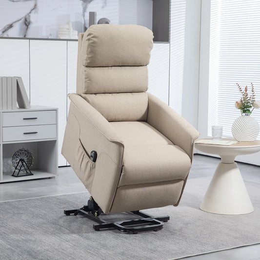 Electric Power Lift Recliner Chair for the Elderly, Beige