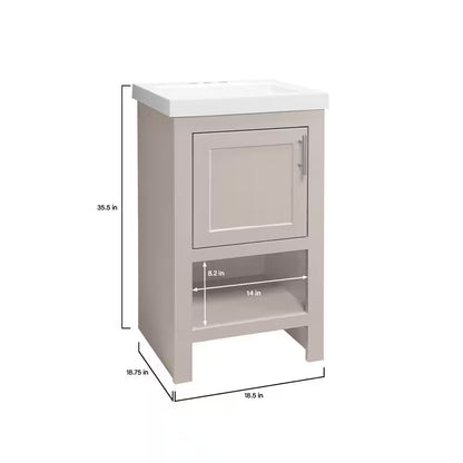 Spa 18.5 In. W X 16.25 In. D X 33.75 In. H Single Sink Bath Vanity in Dove Gray with White Cultured Marble Top