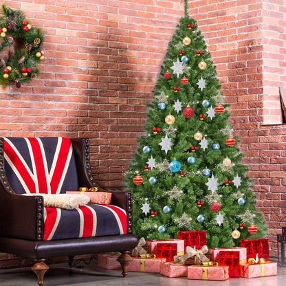 7.5FT PVC Christmas Tree 1346 Tips Hinged Solid Metal Leg