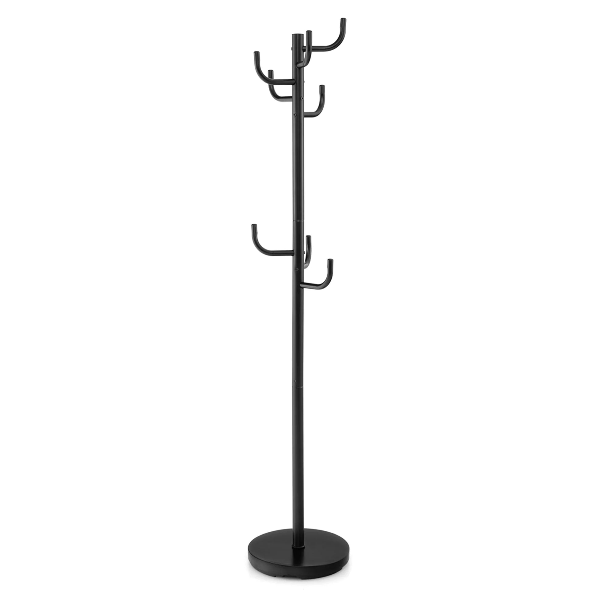 Metal Coat Rack Hat Hanger Hooks Hall Entryway for Jacket Umbrella Tree Stand