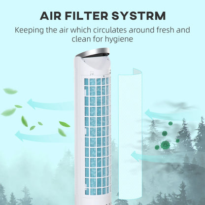 40" Portable Oscillating Air Cooler Fan for Home Office, 3-In-1 Standing Ice Floor Fan with Humidifier, 3 Modes, 3 Speeds, 8H Timer, Remote, LED Display, White