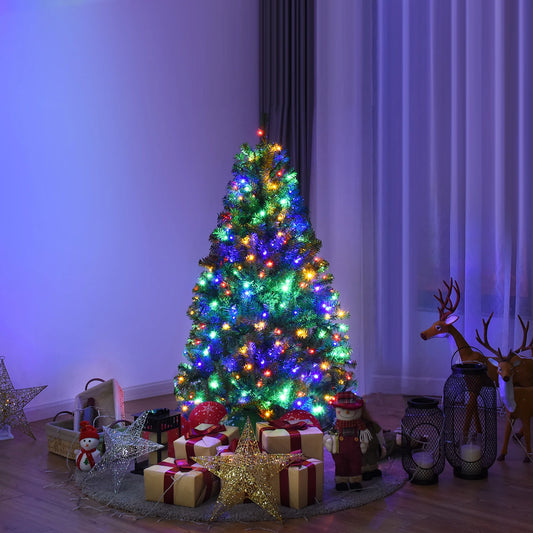 4Ft Pre-Lit Artificial Christmas Tree Hinged 100 LED Lights