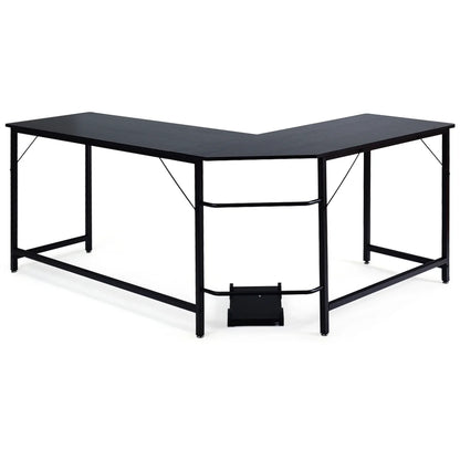 L-Shaped Computer Desk Corner Workstation Study Gaming Table Home Office-Black