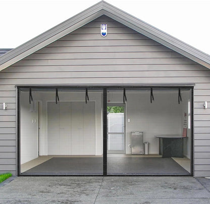 Garage Door Screen, 16X7 Ft Magnetic Closure Heavy Duty Weighted Bottom Garage Screen Doors for 2 Car Garage, Fiberglass Mesh anti Annoying Animal Out