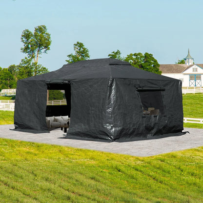Gazebo Accessories 12' X 12' Double Roof Universal Winter Gazebo Cover for Hardtop Gazebos,Enclosed Cover with Sidewalls and Mesh Windows Waterproof (White) by