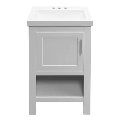 Spa 18.5 In. W X 16.25 In. D X 33.75 In. H Single Sink Bath Vanity in Dove Gray with White Cultured Marble Top