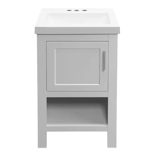 Spa 18.5 In. W X 16.25 In. D X 33.75 In. H Single Sink Bath Vanity in Dove Gray with White Cultured Marble Top