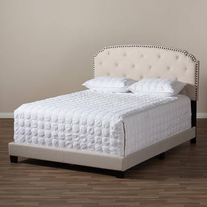 Lexi Beige Fabric Upholstered Full Bed