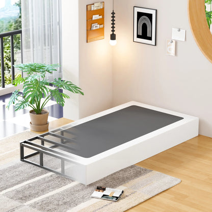 4 Inch Twin Box Spring Heavy Duty Metal Mattress Foundation Bed Base with Fabric Cover, Easy Assembly